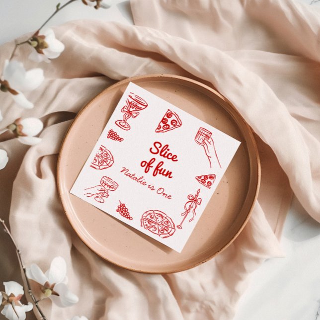 Pizza 1:a handskriven ritad del av Roligtens födel Pappersservett (Skapare uppladdad)