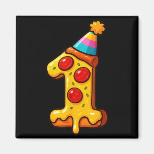 Pizza 1-års födelsedag 1 år gammal födelsedags hat magnet