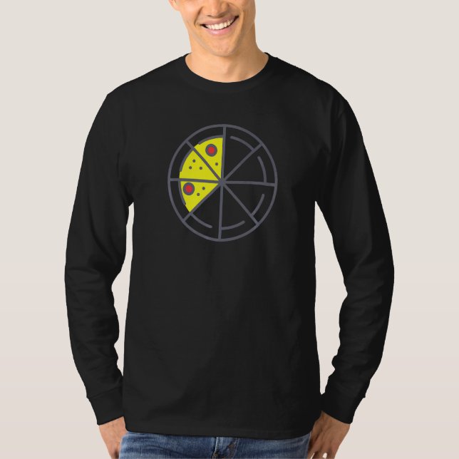 Pizza 3 Slices Cheese Pepperoni Geometric Food T Shirt (Framsida)