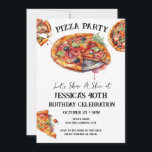 Pizza 40:e födelsedagsinbjudan inbjudningar<br><div class="desc">inbjudningar till festen med vattenfärgspizzor. All text är justerbar och lätt att ändra för dina egna behov i party. Vuxen födelsedagsfest inbjudan,  utskrivbart nedladdningsbart inbjudan,  avslappnad moderna enkla vuxarna party.</div>