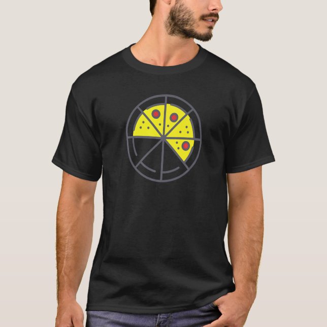 Pizza 5 Slices Cheese Pepperoni Funny Geometric Fo T Shirt (Framsida)