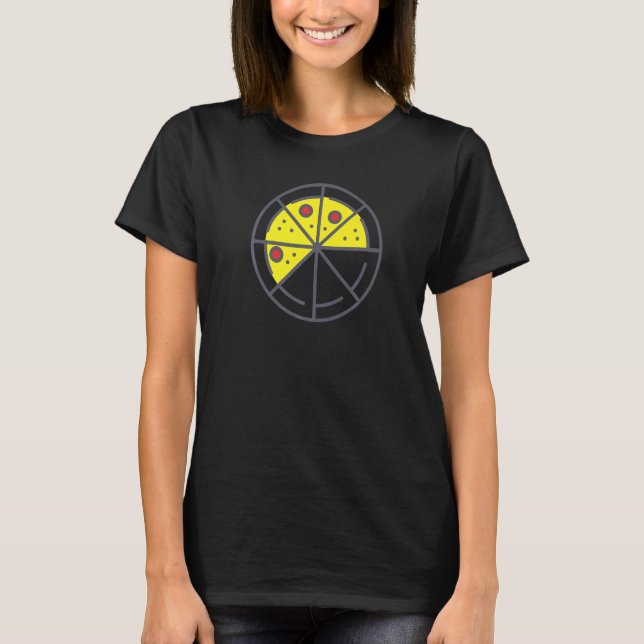 Pizza 5 Slices Cheese Pepperoni Funny Geometric Fo T Shirt (Framsida)