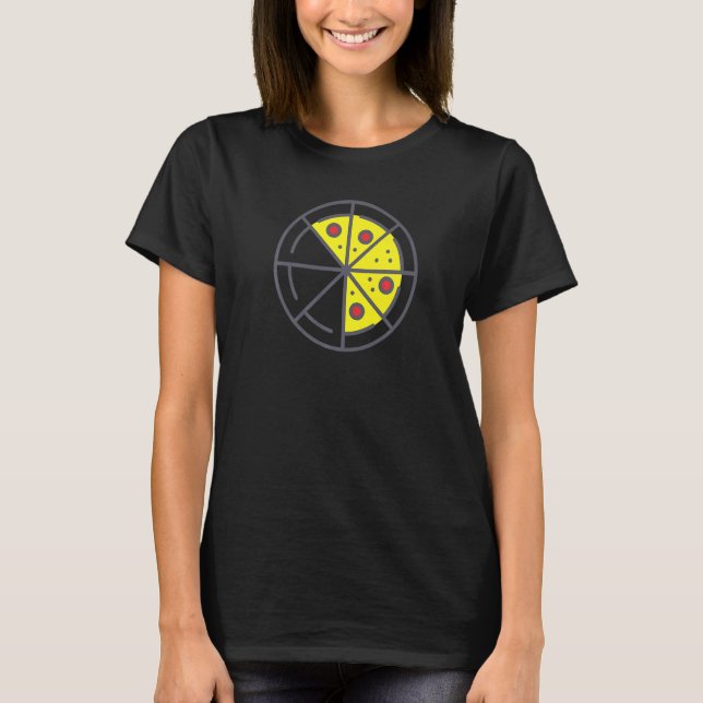 Pizza 5 Slices Cheese Pepperoni Funny Geometric Fo T Shirt (Framsida)