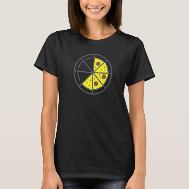 Pizza 5 Slices Cheese Pepperoni Funny Geometric Fo T Shirt (Framsida)