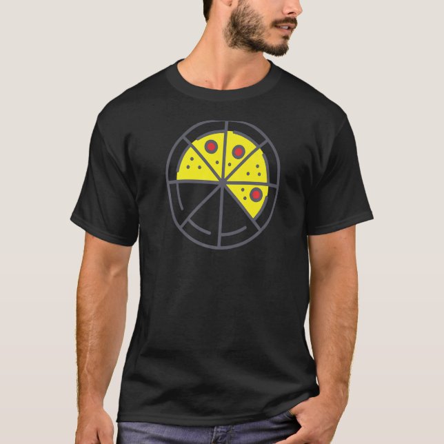 Pizza 5 Slices Cheese Pepperoni Funny Geometric Fo T Shirt (Framsida)