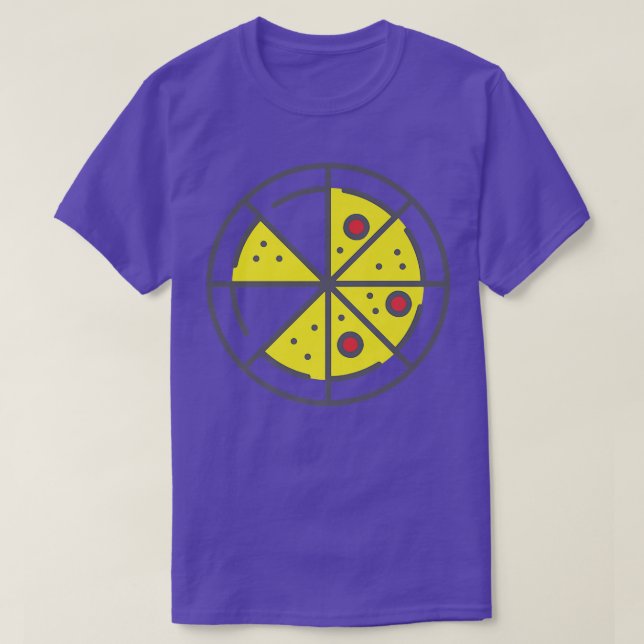 Pizza 6 Slices Cheese Pepperoni Funny Geometric Fo T Shirt (Design framsida)