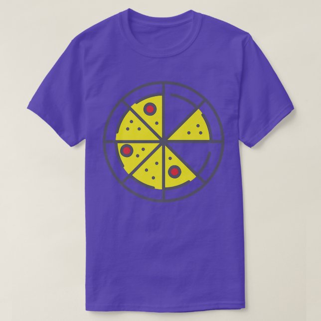 Pizza 6 Slices Cheese Pepperoni Funny Geometric Fo T Shirt (Design framsida)
