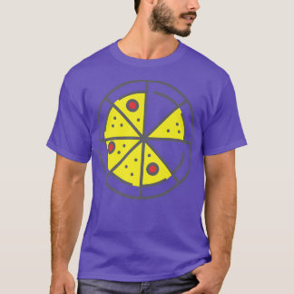 Pizza 6 Slices Cheese Pepperoni Funny Geometric Fo T Shirt