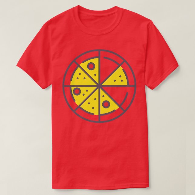 Pizza 6 Slices Cheese Pepperoni Funny Geometric Fo T Shirt (Design framsida)