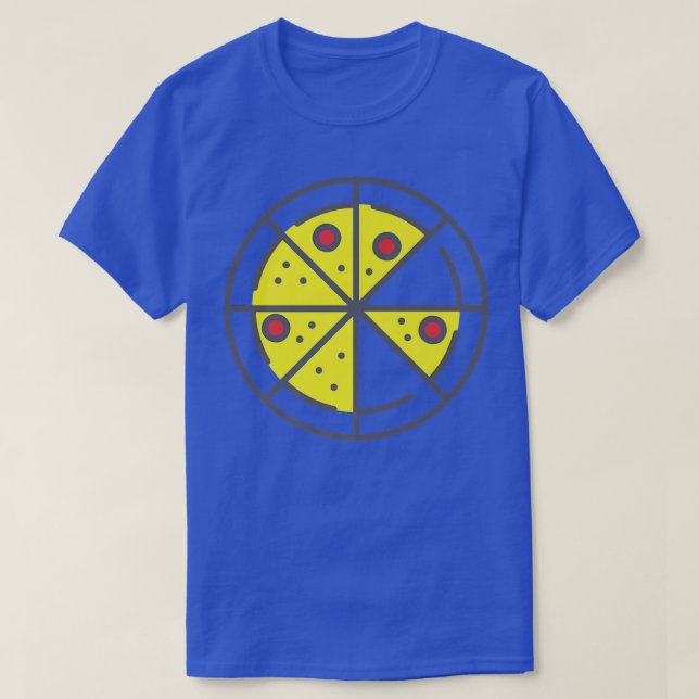 Pizza 6 Slices Cheese Pepperoni Funny Geometric Fo T Shirt (Design framsida)