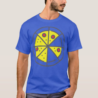 Pizza 6 Slices Cheese Pepperoni Funny Geometric Fo T Shirt