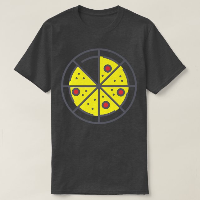 Pizza 7 Slices Cheese Pepperoni Funny Geometric Fo T Shirt (Design framsida)