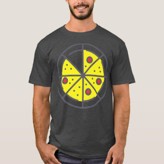 Pizza 7 Slices Cheese Pepperoni Funny Geometric Fo T Shirt