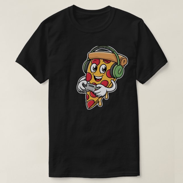 pizza a grått-videospel t shirt (Design framsida)