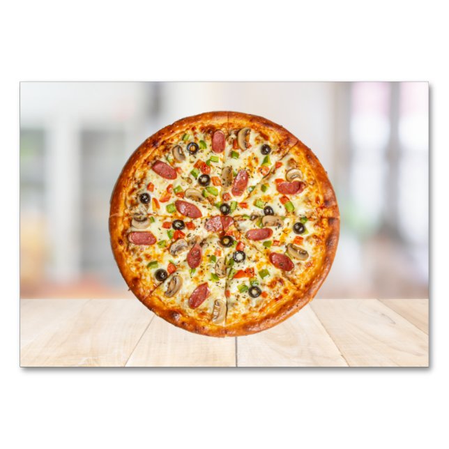Pizza ABA Tact Labelling Flashcard | Bild-kort Bordsnummer (Framsidan)