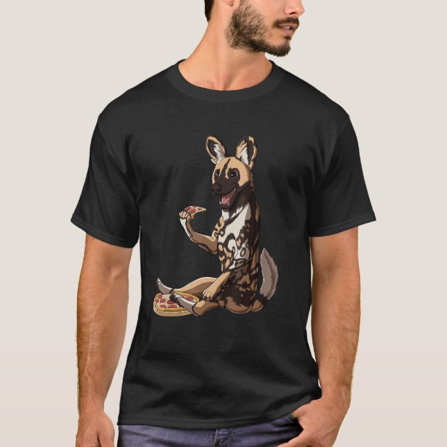 Pizza  Afrikansk vildhund T Shirt (Framsida)