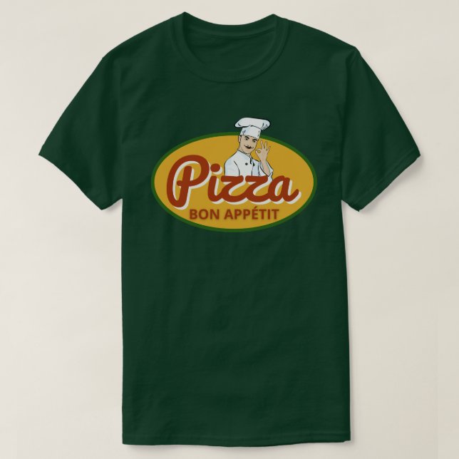 Pizza Älskare Bon Appetit T Shirt (Design framsida)
