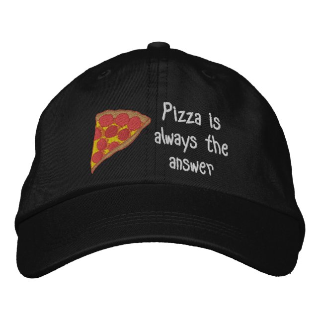 Pizza Älskare Broderad Keps (Framsida)
