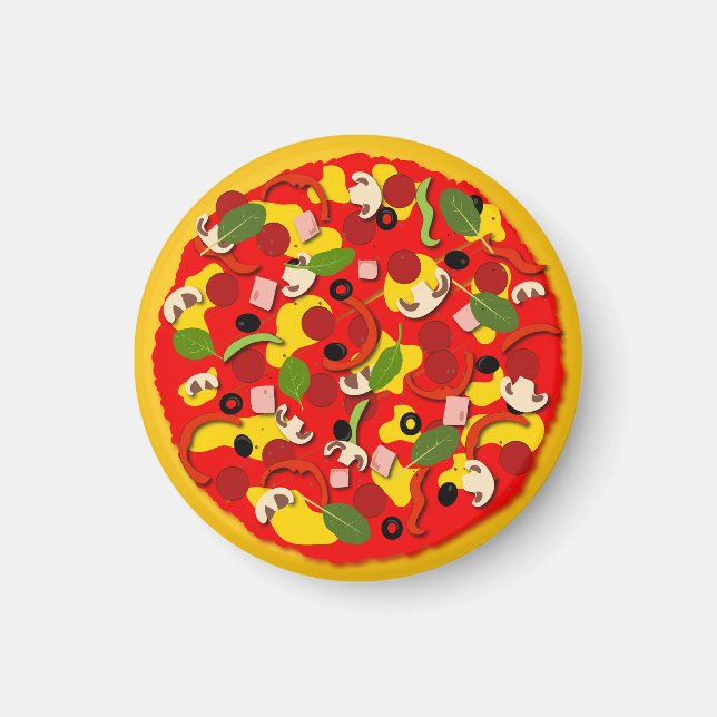 Pizza Älskare Colorful Magnet (Framsidan)