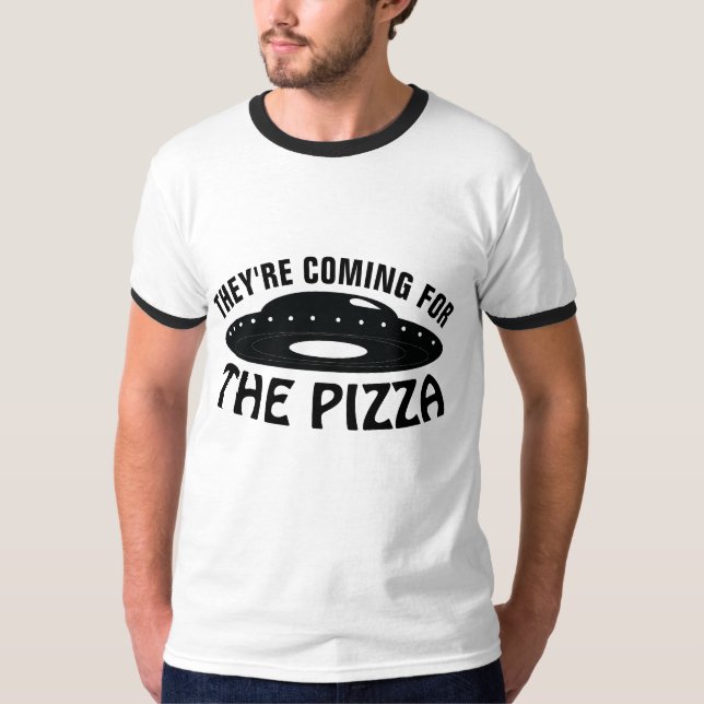 PIZZA ÄLSKARE FLYING SAUCER T-SHIRTS (Framsida)
