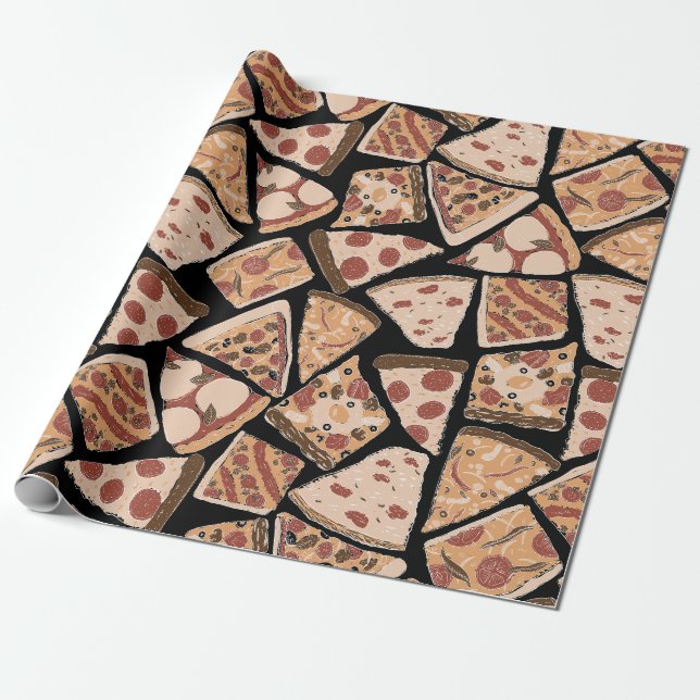 Pizza Älskare Gift Wrap - Pizza of World Presentpapper (Utrullad)