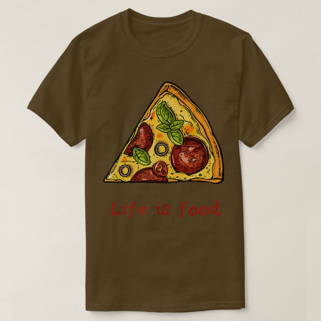 Pizza Älskare Life är Food Funny Parody Pizza Älsk T Shirt (Design framsida)
