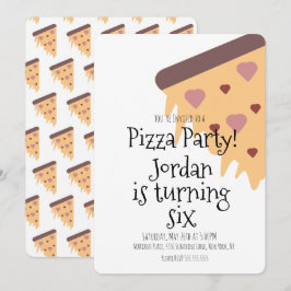 Pizza Älskare Matparty Ost Skiva Födelsedag Inbjudningar