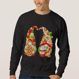 Pizza Älskare med Cute Mönster och funny matchning Lång Ärmad Tröja