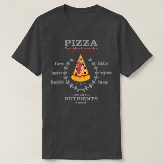 Pizza Älskare och Pizza Fitness for Food Pyramid 2 T Shirt (Design framsida)