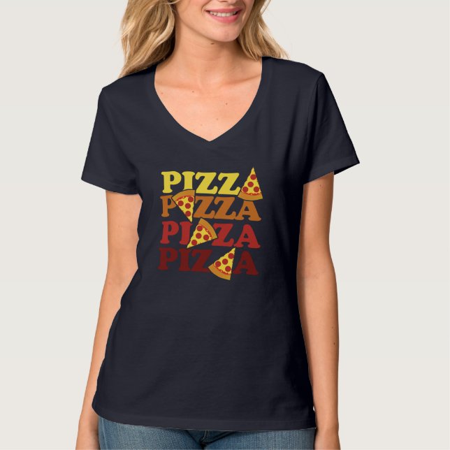 Pizza älskare pizza pizza retro pizza t shirt (Framsida)