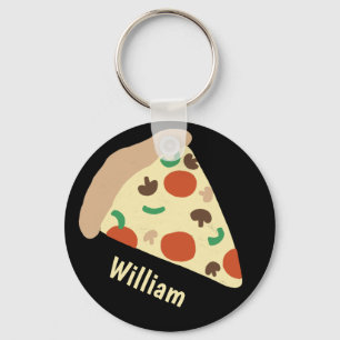 Pizza Älskare Roligt Yummy CUSTOM NAMN Nyckelring