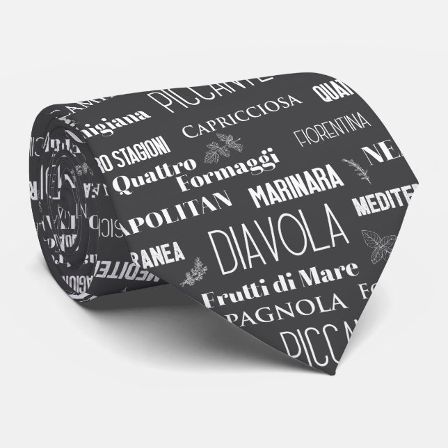 Pizza Älskare Typografiska italienska Chef Black Slips (Rullad)