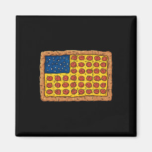 Pizza American Flagga 4:e juli Roligt Food Boys Gi Magnet