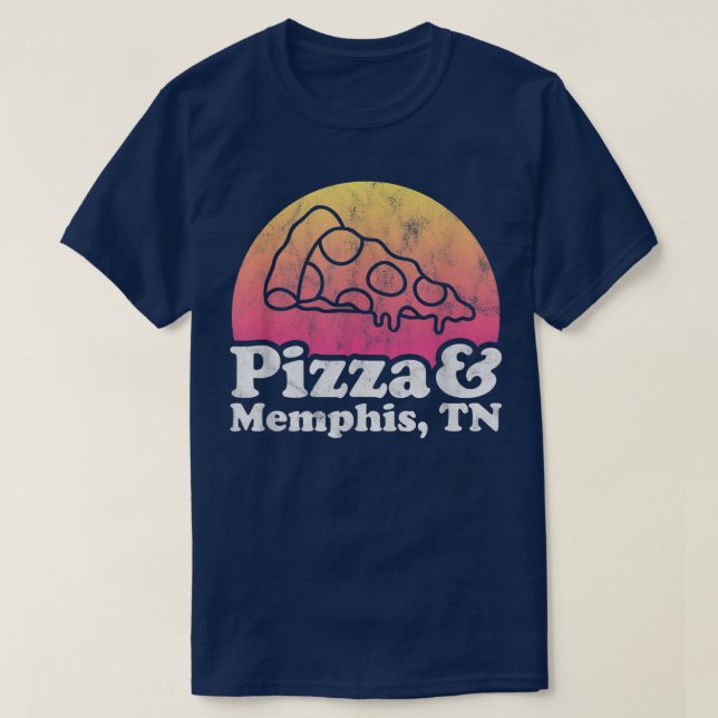 Pizza and Memphis, TN or Tennessee  T Shirt (Design framsida)