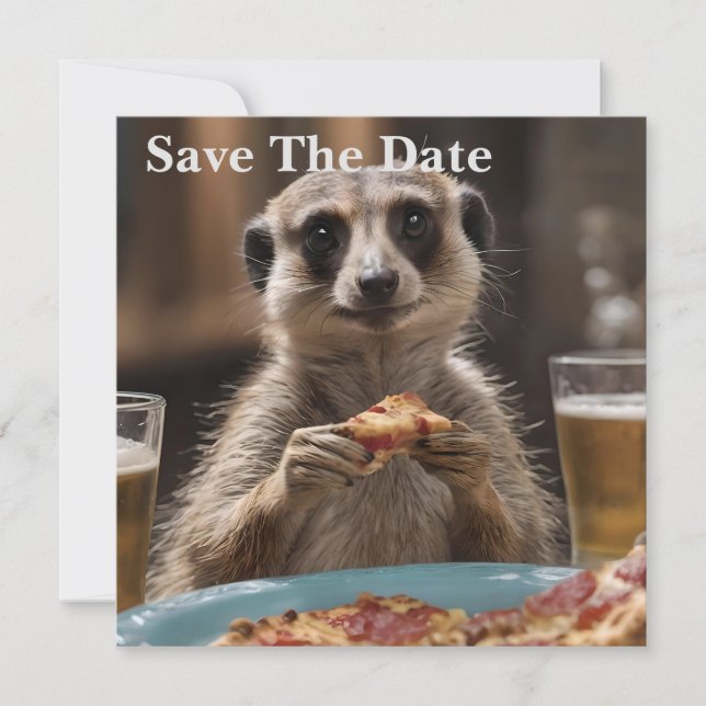 "Pizza and Pints: A Meerkat's Perfekt Snack Break" Spara Datumet (Framsida)