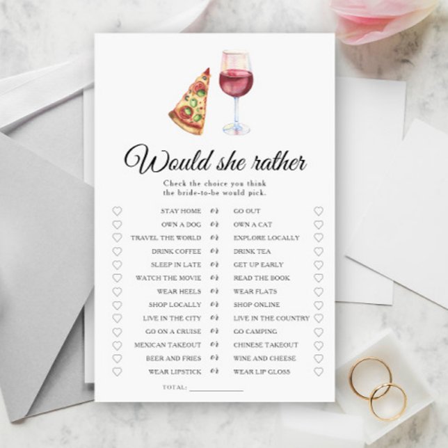 Pizza and Wine Bridal shower Would she rather (Skapare uppladdad)