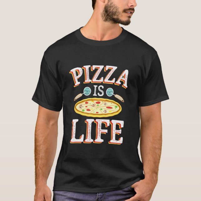 Pizza är biofilosofi för Pizza Shop Delivery Jo T Shirt (Framsida)