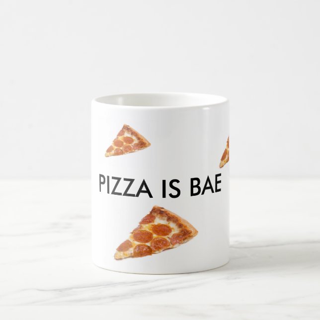 Pizza är den Bae för Bae- peperoniPizza muggen Kaffemugg (Center)