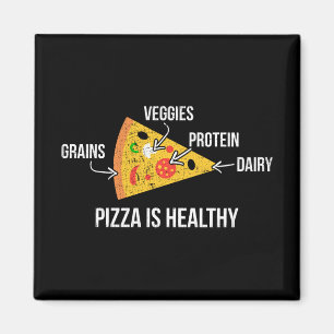 Pizza är den sunda - Carbs - roliga Magnet