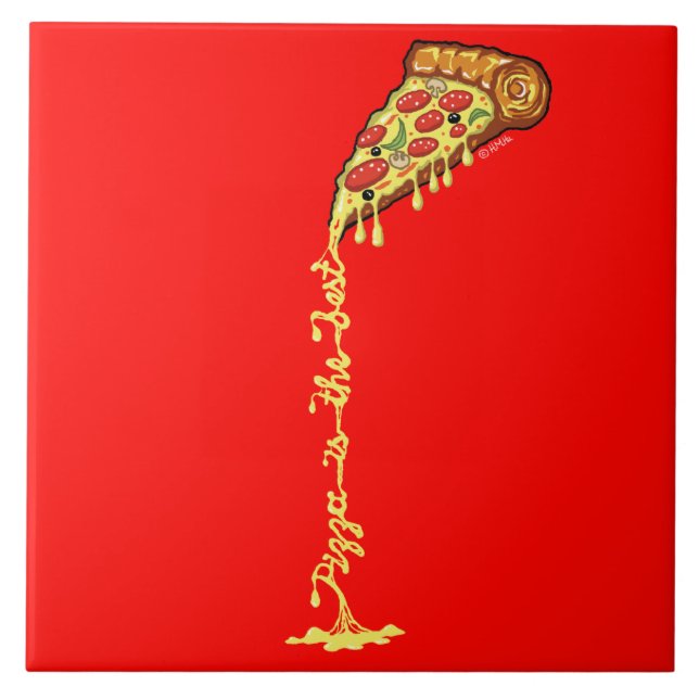 Pizza är det bäst kakelplatta (Framsidan)