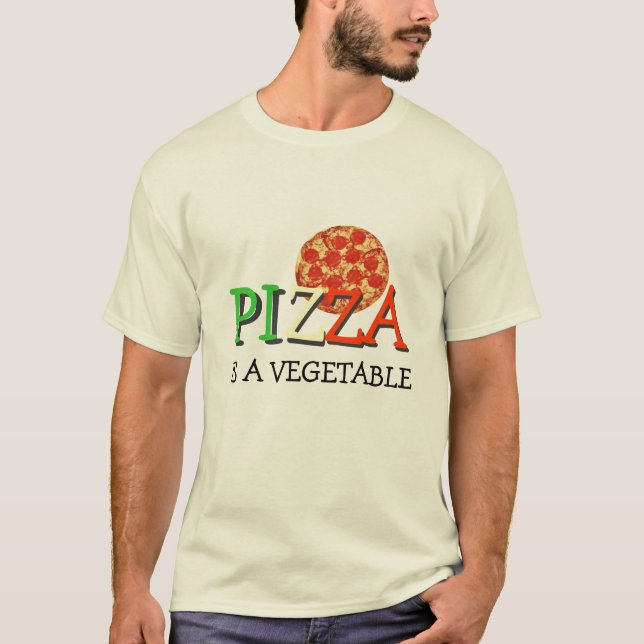 Pizza är en grönsak t shirt (Framsida)