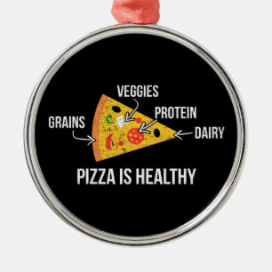 Pizza är friskt - Karbborna - Funny Novelty Fitnes Julgransprydnad Metall