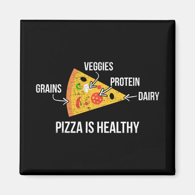 Pizza är friskt - Karbborna - Funny Novelty Fitnes Magnet (Framsidan)