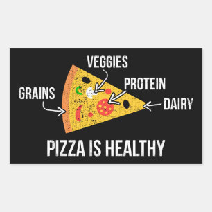 Pizza är friskt - Karbborna - Funny Novelty Fitnes Rektangulärt Klistermärke