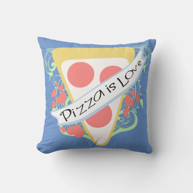 Pizza är kärlek kudde (Framsida)