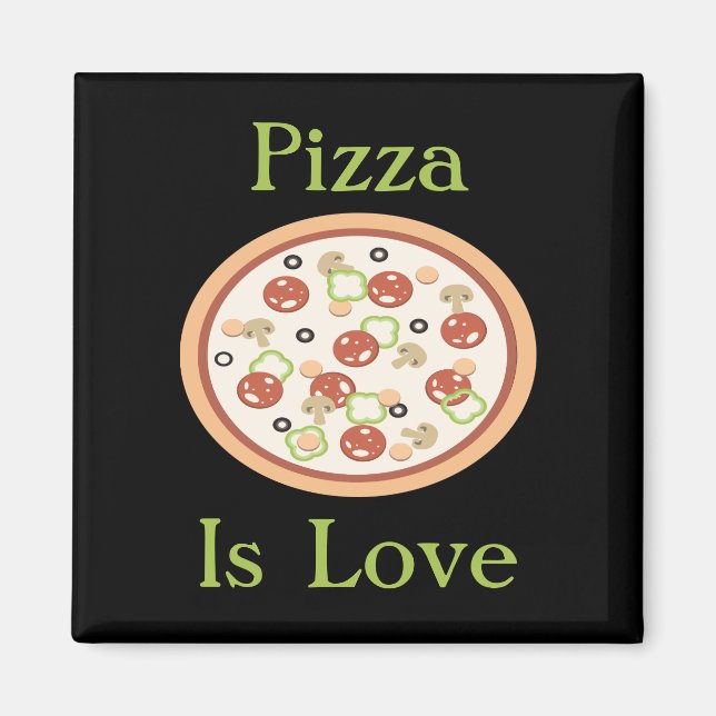 Pizza är kärleksmagnet magnet (Framsidan)