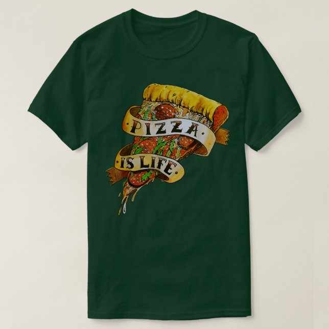 Pizza är Life 17413368 T Shirt (Design framsida)