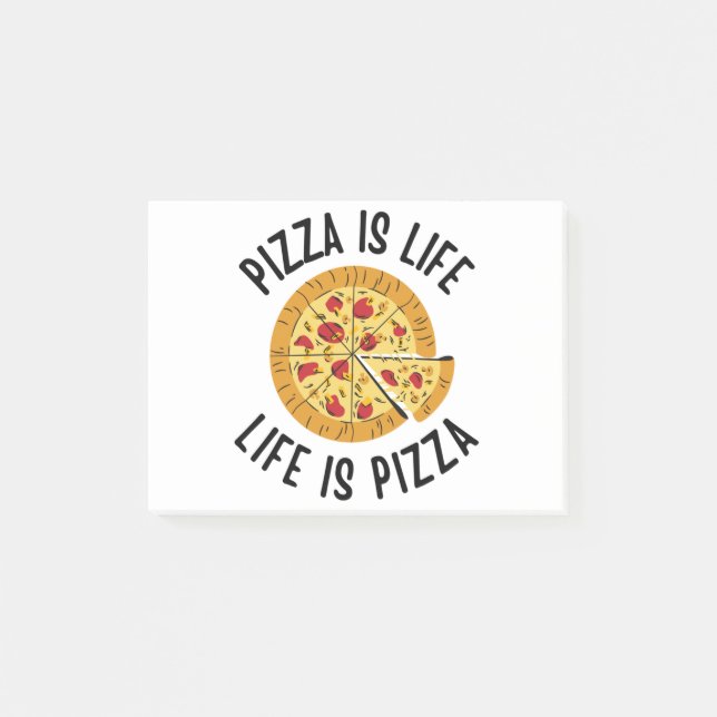 Pizza är livet i Pizza-slynne Post-it Block (Framsida)
