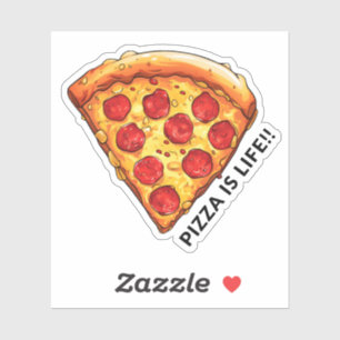 pizza är livet klistermärken
