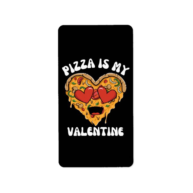 Pizza Är Min Alla Hjärtans Dag Adressetikett (Framsidan)